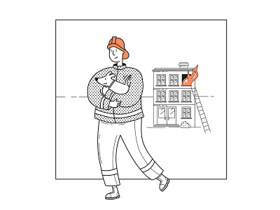 Hero fire firefighter fireman hero illustration illustrator cc rescue tooploox vector