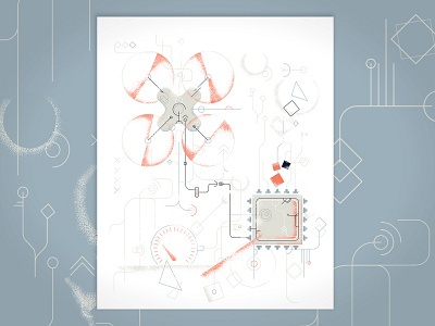 AI on the chip ai chip drone illustration illustrator cc it report tooploox trends vector