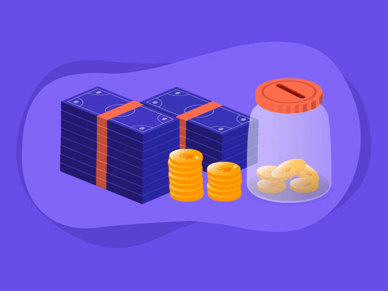 Money Saving animation coin coins finance gif isometric money savings