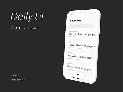 Daily UI 44 - Favorites clean daily ui dailyui dailyui 044 design figma font typogaphy ui uidesign