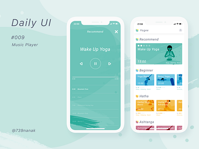 Daily UI #009 - Music Player🧘‍♀️ dailyui dailyui009 framerx health app music app yoga app