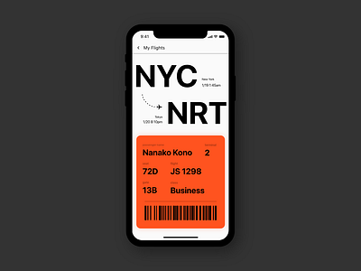 Daily UI #024 - Boarding Pass ✈️