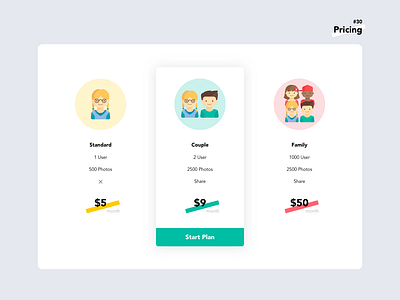 Daily UI 030 | Pricing 👧 adobe xd clean colorful dailyui uidesign