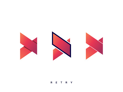 Retry app branding colorful corporate creative gradient icon identity illustraion illustrator logo minimal monogram r retry vrctor