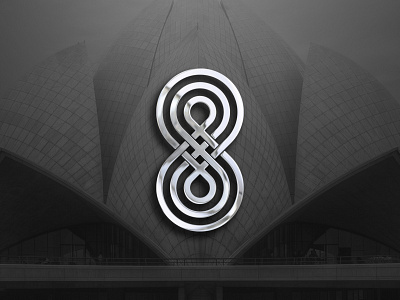 Eight 8 app black and white chrome circle creative logo design designer designs dribbble best shot eight flat icon illustration line logo logodesign logodesigner monogram logo vector