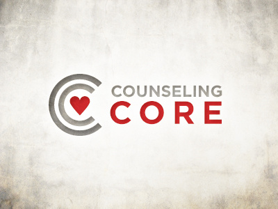 Counseling Core counseling logo gray heart logo red