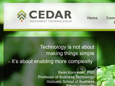 CEDARdoc Header green header navigation website white