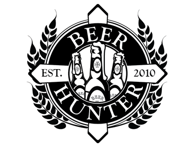 Beer Hunter One Color beer black crest logo logo one color