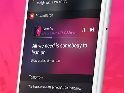 Musixmatch widget app ios iphone lyrics music player