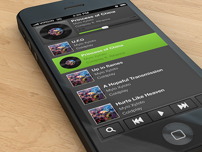 Music player iPhone app coldplay iphone music vinyl