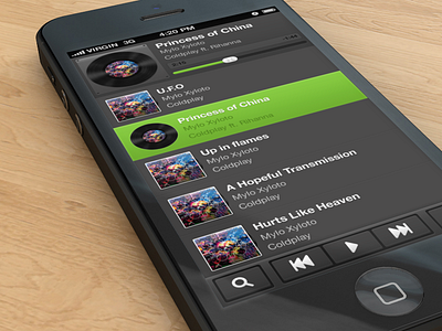 Music player iPhone app