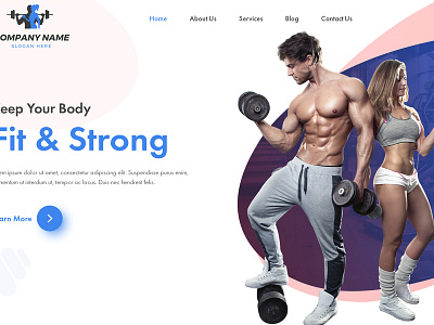 Homepage gym design icon illustrator photoshop vector