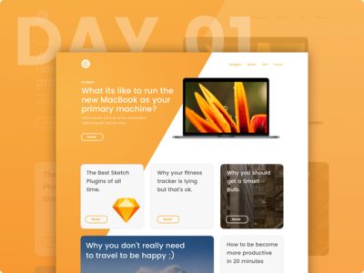 #01 | Personal Blog 30 days blog challenge daily orange site ui ux web website