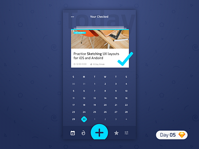 #05 | Productivity App | .sketch app blue challenge daily dailyui free freebie ios iphone productivity typography ui