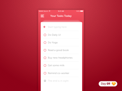 #09 | Productivity App | .sketch app blue challenge daily dailyui freebie io iphone productivity ui