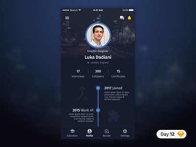 #12 | Job Hunt User Profile | .sketch