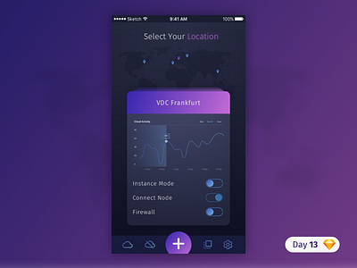 #13 | Cloud App Dashboard | .sketch app cloud daily ui dailyui download free freebie icon ios purple sketch