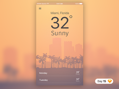 #15 | Hot Weather App | .sketch