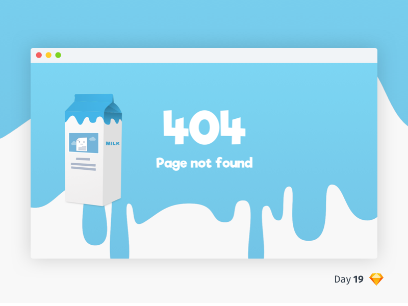 #19 | 404 Page Not Found | .sketch daily ui dailyui download sketch freebie free comic page not found blue 404 milk carton