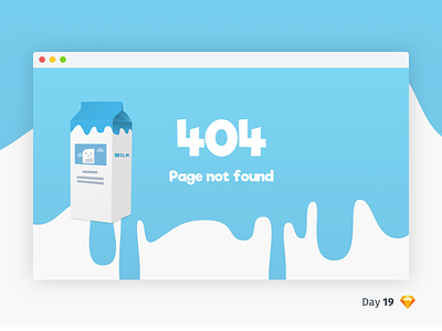 #19 | 404 Page Not Found | .sketch 404 blue comic daily ui dailyui download free freebie milk carton page not found sketch