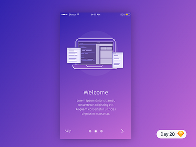 #20 | Welcome Screen | .sketch
