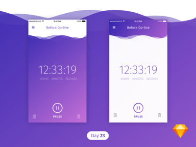 #23 | Countdown | .sketch app countdown daily ui dailyui download free freebie ios purple sketch timer