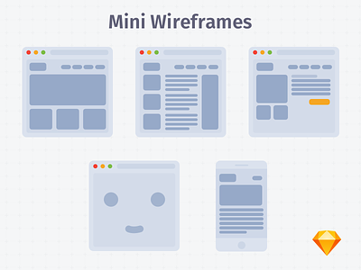 Mini Wireframes White | .sketch app download free freebie grey ios sketch ux wireframes