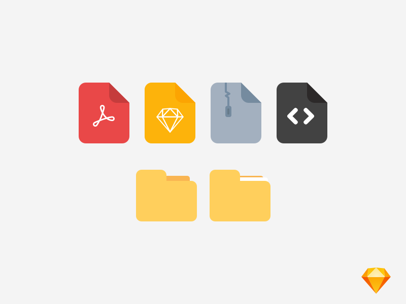 File Icon Set | Sketch Freebie sketch freebie free icon set folder filetype file icons icon
