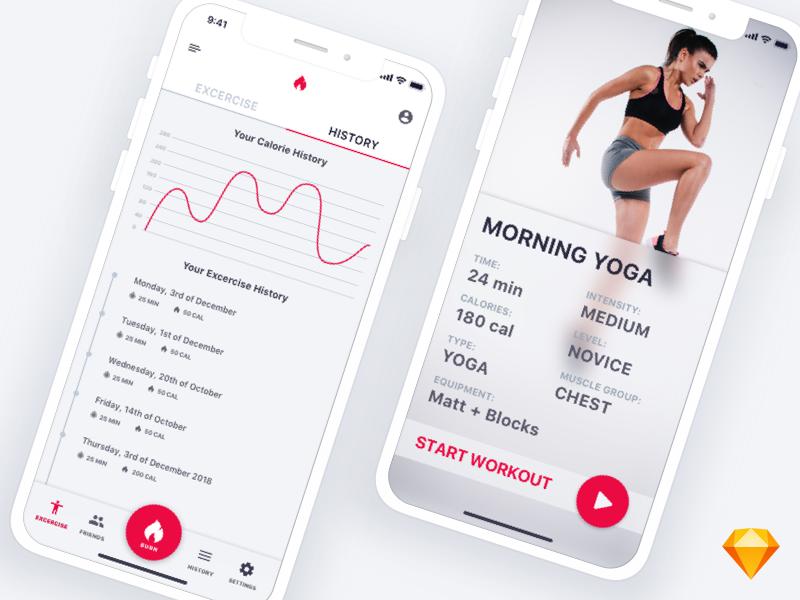 Fitness App Concept Sketch freebie  Download free resource for Sketch  Sketch  App Sources