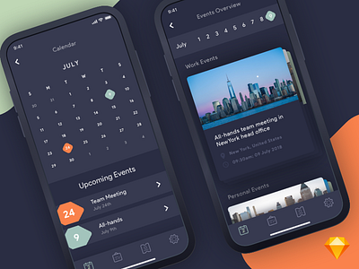 Calendar App | .Sketch .sketch calendar download free freebie planner planning sketch