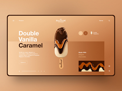 Double Vanilla Caramel concept design design ice cream landing page ui design ux vanilla web website