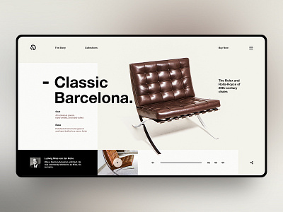 Classic Barcelona chair ui concept design design landing page typography ui ui design ux web