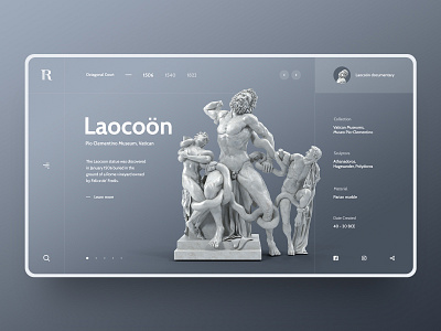 Laocoön concept design design landing page layout modern rome statue typography ui ui design ux web web design