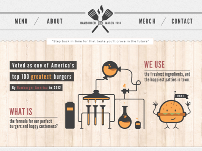 Website Design hamburger illustration navigation orange web website wood