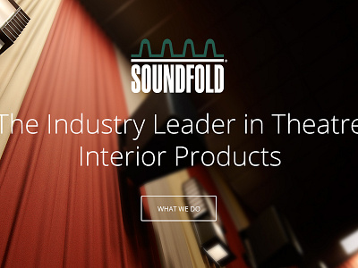 Website redesign concept for Soundfold banner contact green header image one page parallax product tan theater theatre website