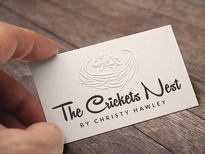 The Crickets Nest Logo brand business card cricket design identity letterpress logo nest neutral print