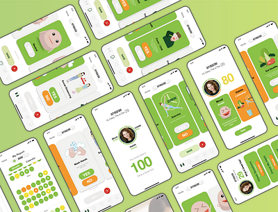 COVID-FIGHTER-Life Status Manager app design illustration ui ux