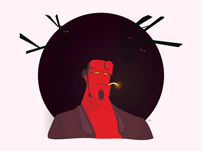 Hellboy Illustration drawing graphic art illustration