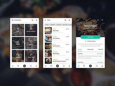 Event planning app app design entertainment event flat food party planning tile