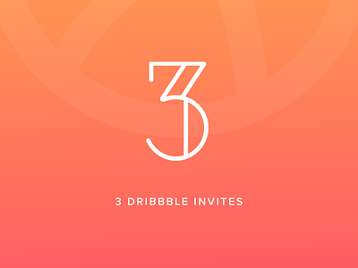 3 Dribbble Invites dribbble gradient invite