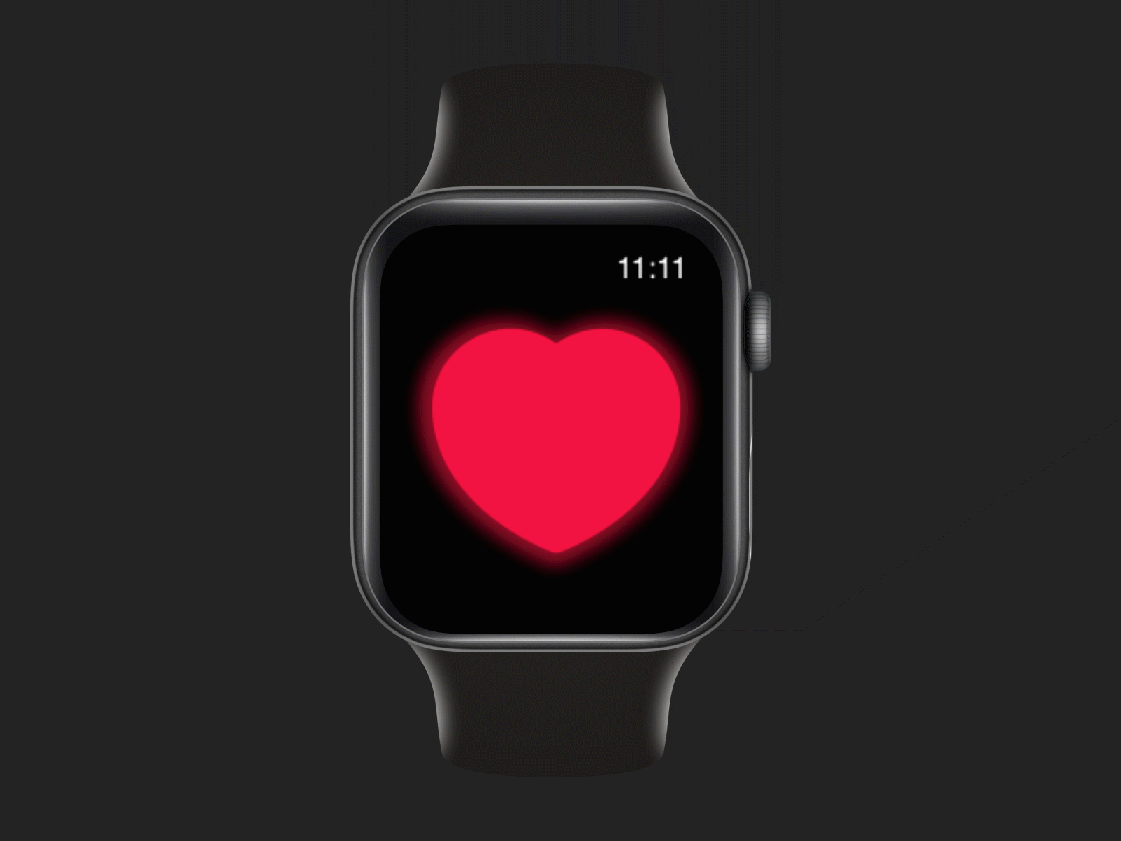 Heart rate monitor concept for Apple Watch afftereffects animation apple apple watch black clock design app health heart motion red