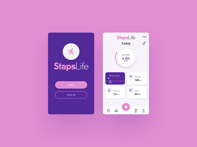 StepsLife app concept app branding design figma ui