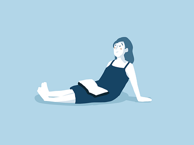 Sitting girl illustration