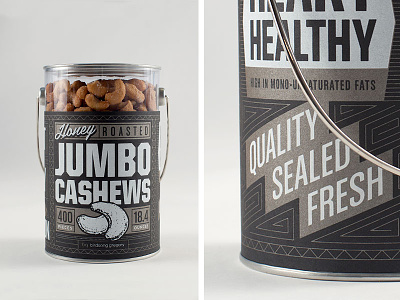 Nut Label cashews label metallic screenprint