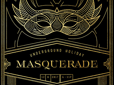 Masquerade Holiday Invite illustration invite mask masquerade vector