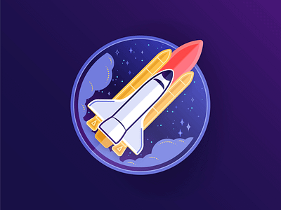 Space Shuttle Badge badge dribbbleweeklywarmup icon illustration patch space vector weekly warm up