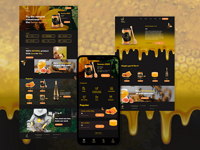 HONEY PLEASURE UI bee beekeeper dribbble honey honeycomb like logo pleasure ui ux wax wine