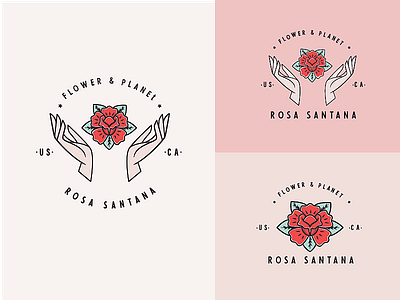 Rose Logo 2d design dribbble flat hand icon illustration line art rose shot ui vector
