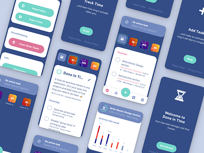 Done in Time – ToDo List and Time Tracker design time tracker todo app ui ui design