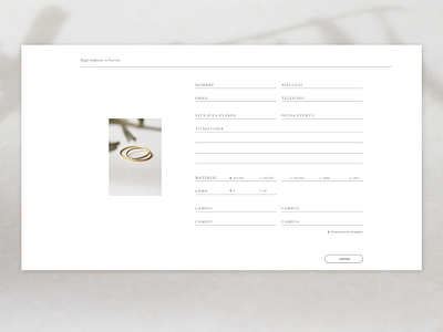 your history begins here: contact form adobe xd branding custom design interaction jewelery layout logo ui ux web